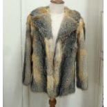A vintage fox fur jacket with a brown suede jacket labelled Piel Collection size 14 (2)Condition