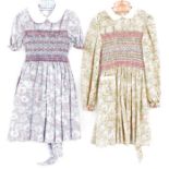 Various hand smocked dresses by Daisy Chain, ages 3, 4 and 5, Liberty print and other  fabrics (8) (