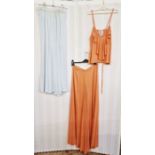 Holly's-Harp rust-coloured palazzo pants and matching cami top, labelled, a pale blue pair of