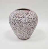 Philip Evans (b.1959) a stoneware shouldered and tapering vase with textured surface covered in