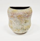 Chris Carter (b.1945) a stoneware vase of waisted ovoid form with textured surface covered in