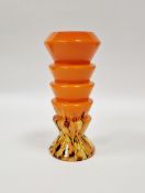 Art Deco orange glass vase