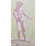 Unattributed Limited edition woodblock print Classical figure, labelled and signed in pencil