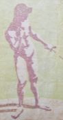 Unattributed Limited edition woodblock print Classical figure, labelled and signed in pencil