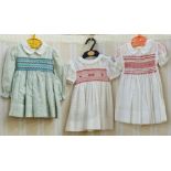 Hand smocked children's dresses by Jill Barry - (Daisy Chain)18 months to 2 years (3), two little