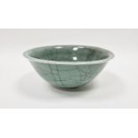 Geoffrey Whiting (1919-1988) studio porcelain bowl, celadon craquelle glaze, impressed mark to base,