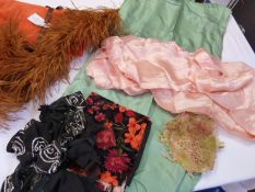 Various vintage embroidered remnants and fabrics to include embroidered 1930's counterpanes, part