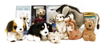 Quantity of children's soft toys to include three Compare the Market meerkats and other toys