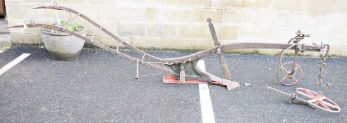 Antique cast iron plough (334 cms  long approx. )