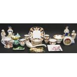 Box of assorted china to include continental-style figurines, a Royal Albert 'Old Country Roses'