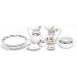 John Maddock & Sons Royal Vitreous basin, ewer, chamber pot and jug, soap dish and another ewer