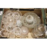 Set of seven Waterford cut glass champagne saucers, a waterford cut glass jug, 12 boxed wine glasses
