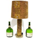 Two empty Courvoisier three star luxe cognac bottles, 3.78L bottles, 38cm high, together with a