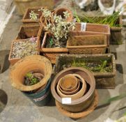 Various terracotta planters, flower pots ( 19)