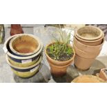 Selection of terracotta flower planters, pots, etc ( 14)