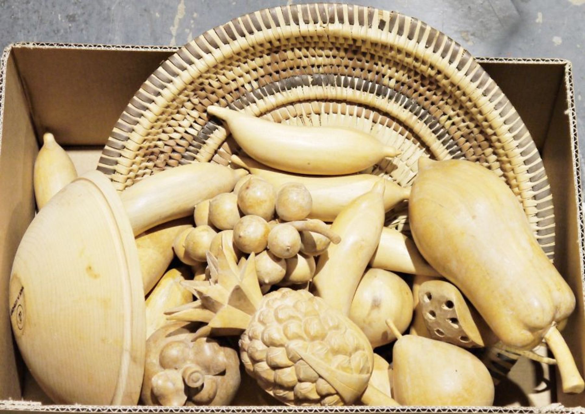 Large quantity of ramekins, carved wooden fruit to include pineapple, grapes, etc and assorted - Image 3 of 4