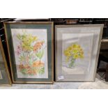 Jane Gardiner  Five various pencil and watercolour drawings  Floral studies, together with various
