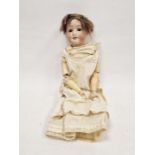 Herman Steiner doll with brown sleeping eyes, open mouth and teeth, composition limbs and body,
