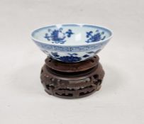 Chinese porcelain blue and white bowl, 20th century, with six-character mark, painted in the Ming