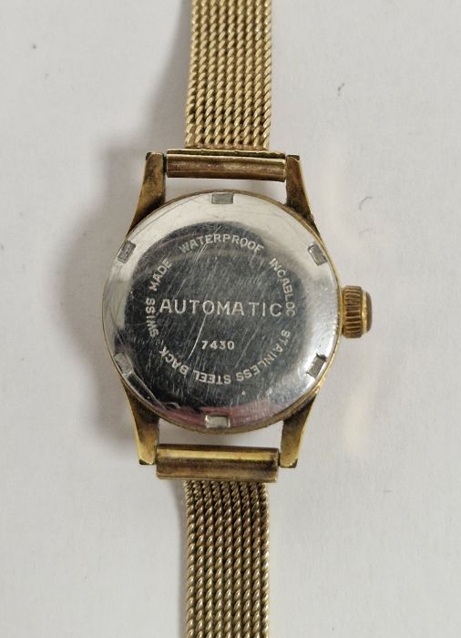 Vintage Silvana automatic ladies wristwatch, on later 14ct gold mesh bracelet, the case back - Image 3 of 3