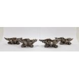 Set of four 19th century Elkington & Co silver plate open shell salt cellars, in the form of clam