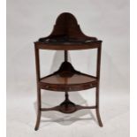 Mahogany corner washstand with undertier, on splayed supports