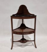 Mahogany corner washstand with undertier, on splayed supports