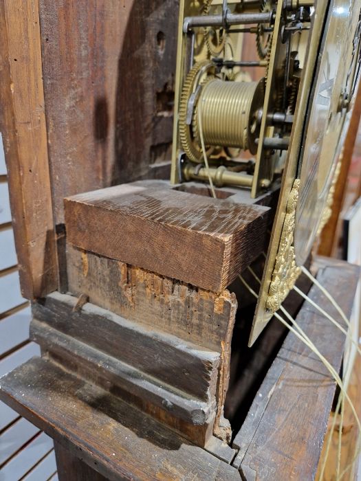 19th century heavily carved oak cased eight-day longcase clock, the 11" brass dial inscribed 'John - Image 28 of 45