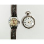 Vintage child's hopalong Cassidy wristwatch, by Timex, on original strap, together with a hallmarked