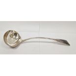 Georgian silver ladle, London 1824, maker William Bateman II