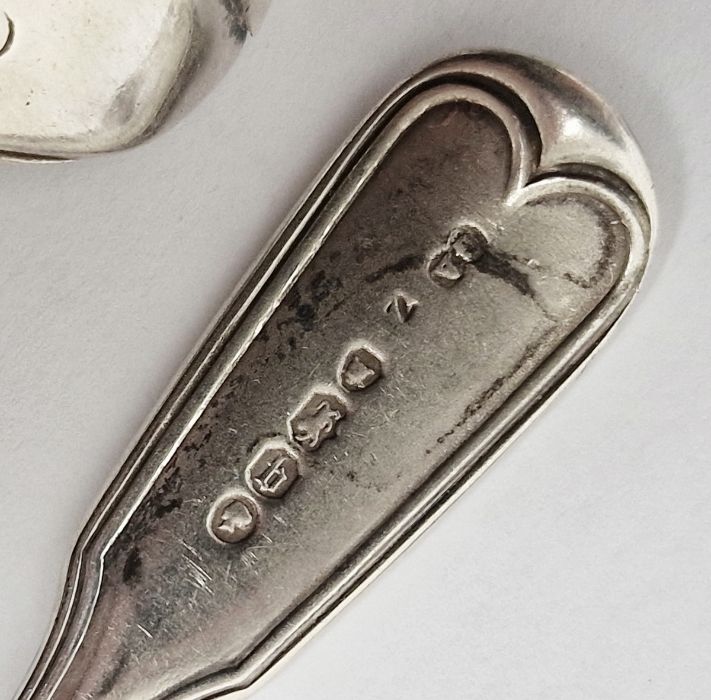 Cased set of 1930's silver coffee spoons with green circular stone finials, Birmingham 1934 with - Image 3 of 5