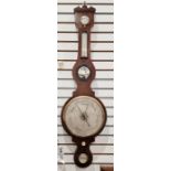 Late Georgian banjo barometer in mahogany case by G Beri of Leek, 108cm Condition ReportSurface