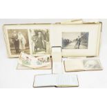 Assortment of ephemera and photographs to include a large leather-bound photograph album