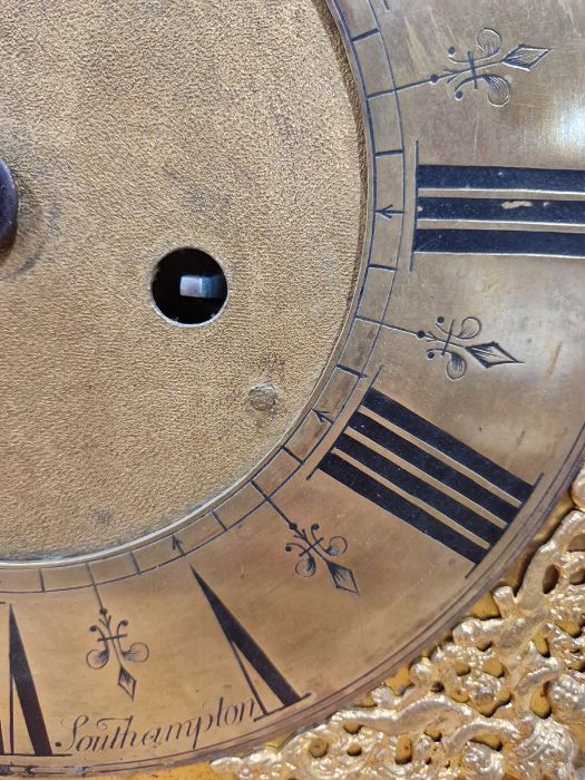 19th century heavily carved oak cased eight-day longcase clock, the 11" brass dial inscribed 'John - Image 32 of 45