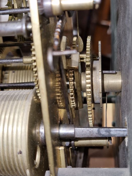 19th century heavily carved oak cased eight-day longcase clock, the 11" brass dial inscribed 'John - Image 42 of 45