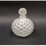 LOT WITHDRAWN-  Lalique 'Cactus' scent bottle with stopper, frosted glass with black enamel dots,