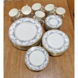 Minton 'Avonlea' bone china part dinner and tea service, printed blue marks, circa 1975, painted