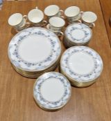 Minton 'Avonlea' bone china part dinner and tea service, printed blue marks, circa 1975, painted