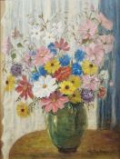 Phyllis Campbell Oil on canvas Still life with flowers in a vase, signed lower right, 33.5cm x 25cm