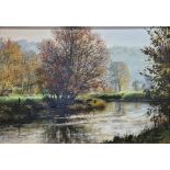 Hugh Gurney (b.1932)  Oil on board "Autumn Gold in the Mole Valley", signed lower right and dated