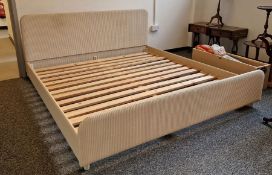 Lloyd Loom bed in cream, 205cm x 193cm x 88cm