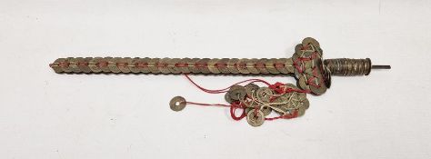 Antique Chinese ceremonial coin sword, 47cm long overall Condition ReportSurface marks,