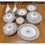 Wedgwood 'Florentine' pattern bone china part dinner service, printed and moulded with border of