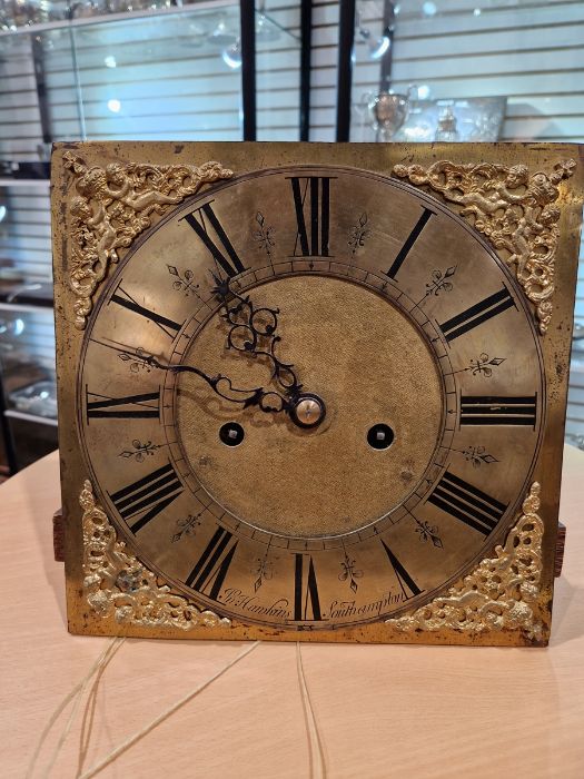 19th century heavily carved oak cased eight-day longcase clock, the 11" brass dial inscribed 'John - Image 30 of 45