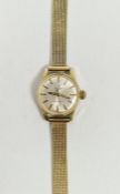 Vintage Silvana automatic ladies wristwatch, on later 14ct gold mesh bracelet, the case back