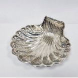 Late 19th century silver scalloped dish, Sheffield 1898, maker Martin, Hall & Co., 13cm 2.5ozt, 78.