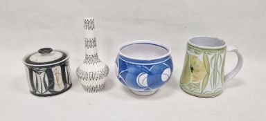 Various items of studio pottery , comprising an Edgar Campden (b.1930) for Aldermaston, tin glazed