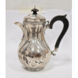 Late Victorian silver water jug, with ebony finial and handle, London 1893, maker Carrington & Co.