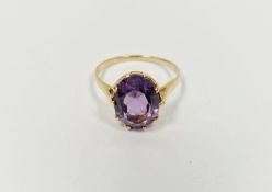 18ct gold and amethyst set ring, 3.3g total Condition ReportOverall condition appears to be good,