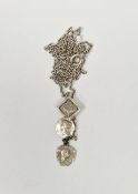 Art Nouveau silver pendant drop necklace, 9g